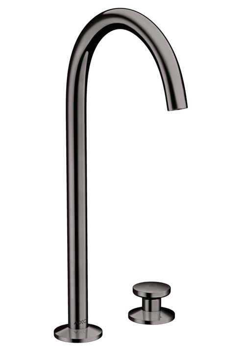 AXOR-HG-AXOR-One-2-Loch-Waschtischmischer-Select-260-mit-Push-Open-Ablaufgarnitur-Polished-Black-Chrome-48060330 gallery number 1